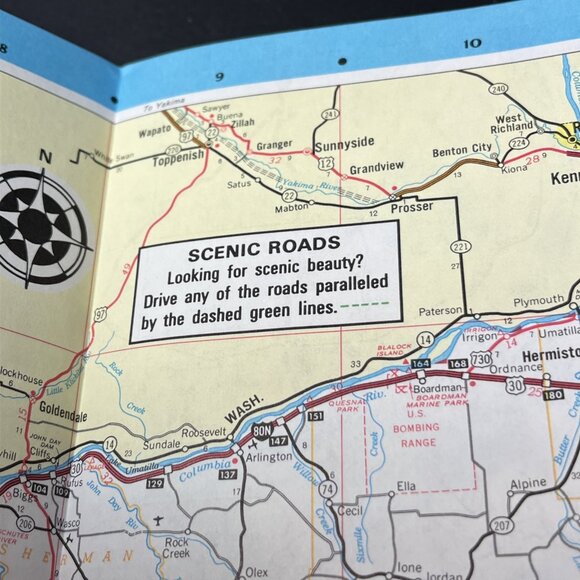 1970s Gousha/Chek-Chart Oregon Map Full Color City Index Plus Mileage Charts USA - Picture 7 of 12